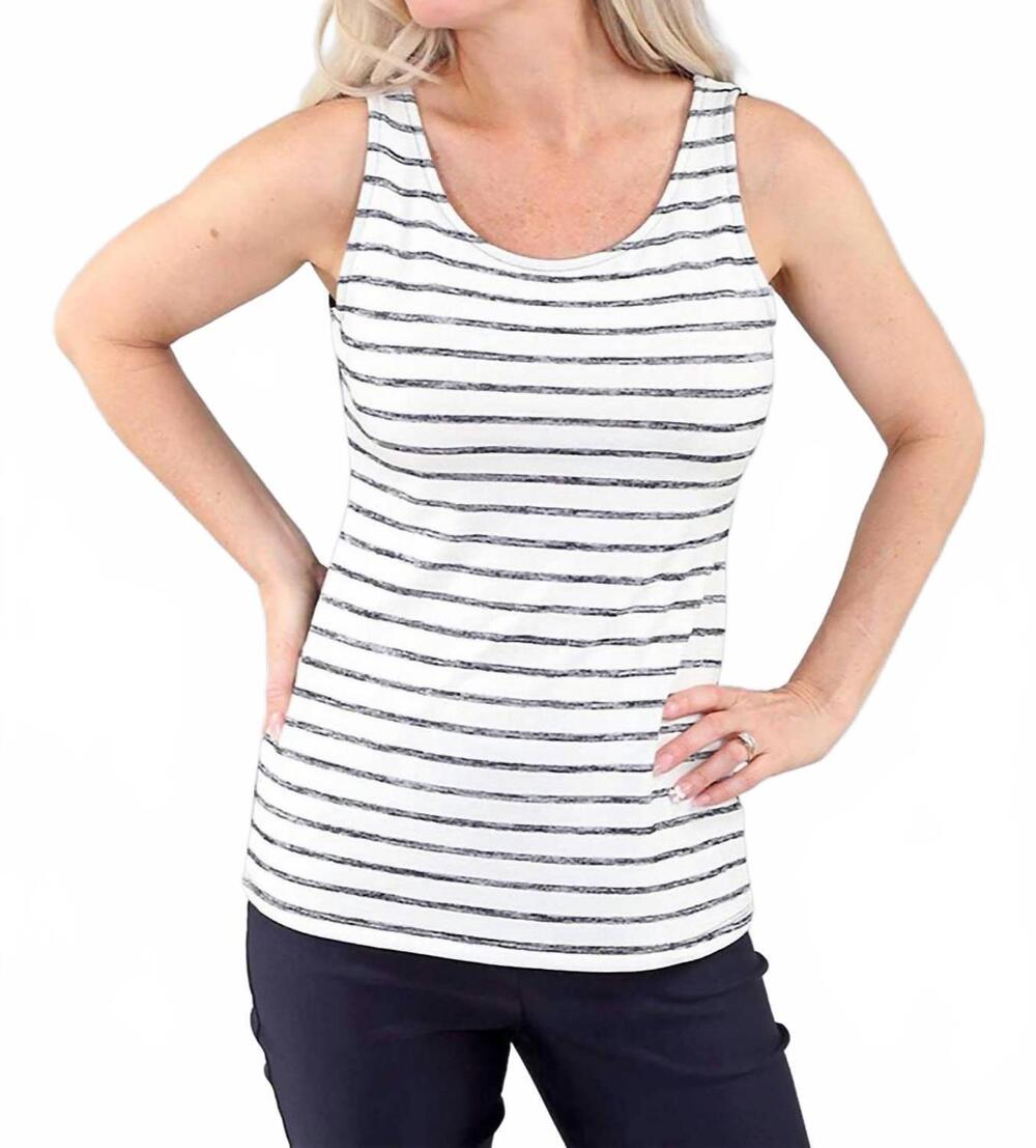 NEW MICHAEL TYLER cami reversible top in ivory stripe